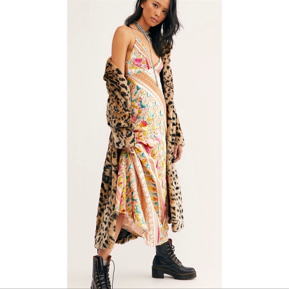 Free People Genie Magic Pink Velvet Floral Maxi